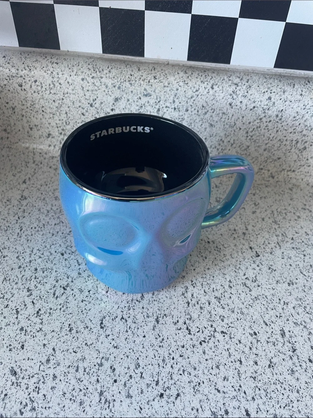 Starbucks 2025 Halloween 14oz Iridescent Skull Mug